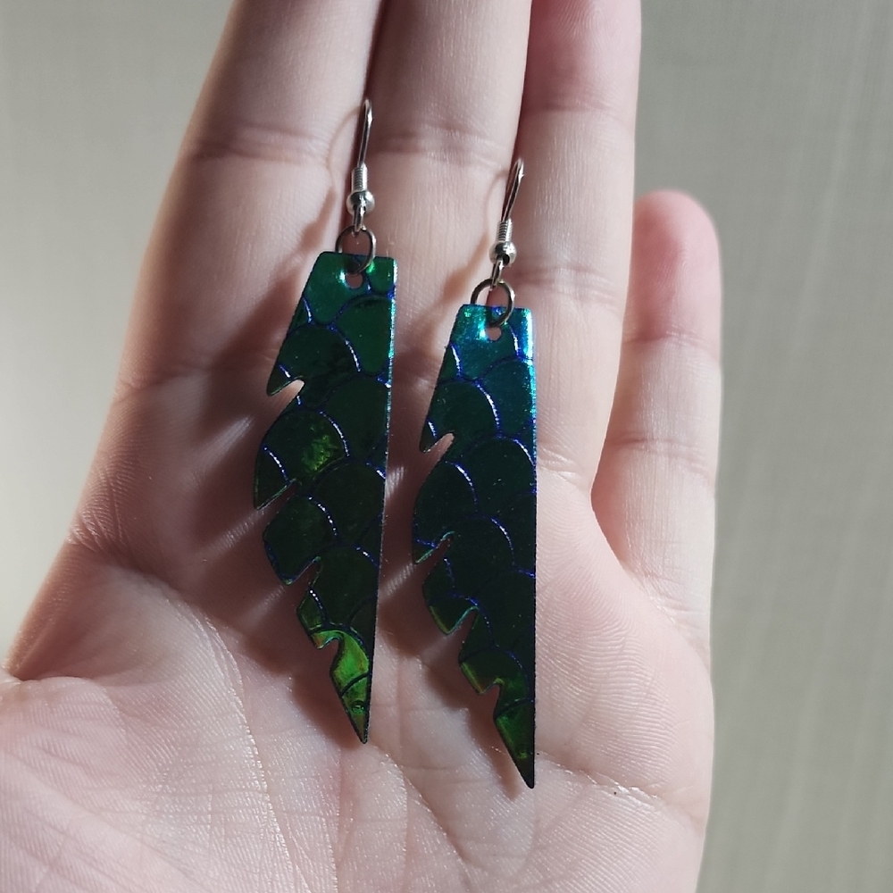 Green Leaf Earrings